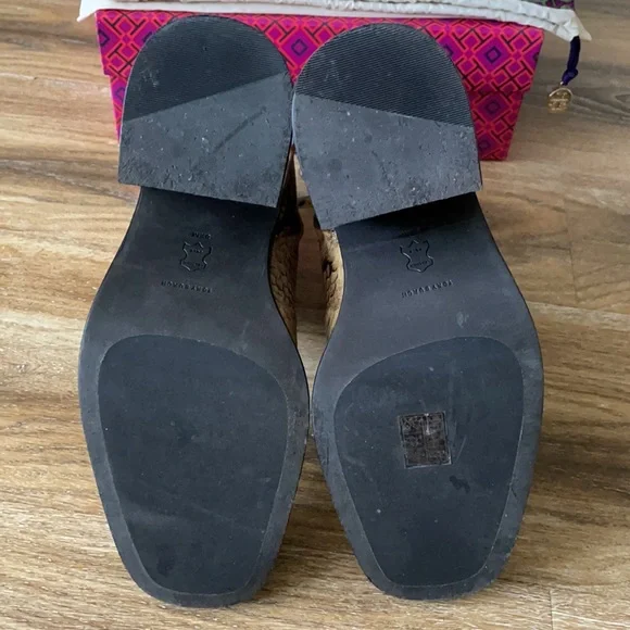 Tory Burch Heeled Ankle Boot Stamped Snake Printed Leather Pale Desert Roccia - Picture 13 of 16